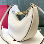 Valentino Small Vlogo Moon Hobo Bag In Grainy Calfskin With Chain